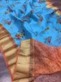 Pure Organza Silk organza silk digital printed kanchi border weaved saree
