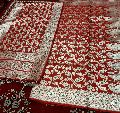 1 red bridal banarasi silk meena weaved dupatta saree