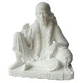 White Carved 27 inch marble sai baba statue