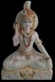 White Painted 30 inch marble shiva statue