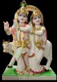 Multi Color Painted 42 inch marble radha krishna statue