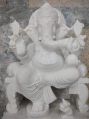 White Carved Polished marble ganesha statue