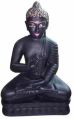 Carved black marble buddha statue