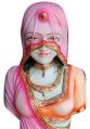 Multi Color Painted Polished Marble Lady Statue