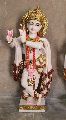Multi Color Painted marble lord krishna statue