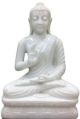 Carved white marble buddha statue