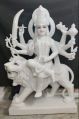 Carved White Marble Durga Mata Statue