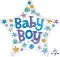 White baby boy star balloons