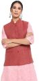 Ladies Red Woolen Nehru Jacket