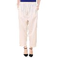 Off White Ladies Casual Wear Cotton Pant