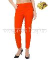 Orange Color Ladies Lycra Pants