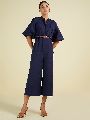 Linen Jumpsuit with PU belt