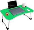 Wooden Rectangular Plain green foldable laptop table