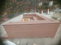 Rectangular Brownish Plain Matte outdoor stone fireplace