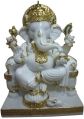 Gold Plated Marble Ganesh Statue