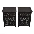 Carved Pair Bedside Table
