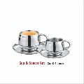 Stainless Steel Cups Saucers