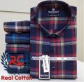 REAL COTTON SLIM FIT CHECK SPREAD SHIRT FOR MEN