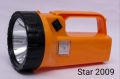 White Lithium Ion Plastic star 2009 rechargeable led torch