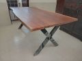Rectangular Brown Plain acacia wood dining table