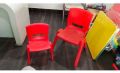 Plastic Rectangular Square Red Plain Polished classroom school chair