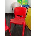 Square Red Polished plastic school chair