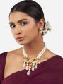 Multicolor Shell Pearl Necklace Set with Hydro Polki, Rubies and Emeralds