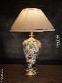 Brass Antique Green marble table lamp