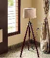 Wood Oval Brown Plain antique tripod floor lamp