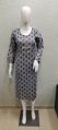 Printed Cotton Round Neck Stitched Straight 3/4th Sleeve ladies casual wear kurtis