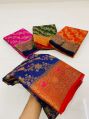 Multicolor Printed banarasi pure dupion silk saree