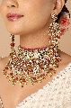 Multi Color Gold Plated Necklace Set Kundan Polki Beading Amalgamation of Stones JBRBB NA Multi Color polki bridal set