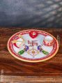 Marble painted pooja thali