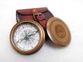 Brass Poem Compass with Leather Box