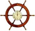 AGSSW-09 Wooden Center Clock Ship Wheel