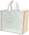 Jutehouse Off White & Natural Plain Ractangular jute shopping bags