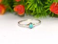 925 Sterling Silver Natural Blue Turquoise Tiny Handmade Ring