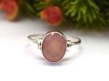 Polished 925 sterling silver natural rose chalcedony handmade ring