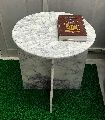 White Marble Table Top with Stand
