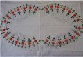 Cotton White Rectangular hand embroidered table cover