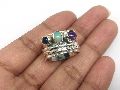 925 Sterling Silver Natural Ethiopian Opal and Amethyst Gemstone Spinner Ring