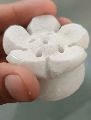 Round Flower Shaped White Polished Marble Incense Stick Holder