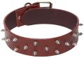 Plain MARGAUX brown leather dog collar