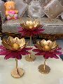 diwali festive lights home lotus flower shape tealights candle holder
