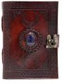 Antique Leather Diary With Stone