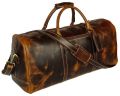 Brown Full Grain Leather Luggage Bag