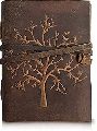 Leather Journal with Embossed Tree of Life