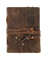 vintage key leather diary