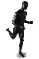 Fiberglass Black Full Body running male mannequin
