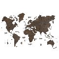 2D Wooden World Map Ebony